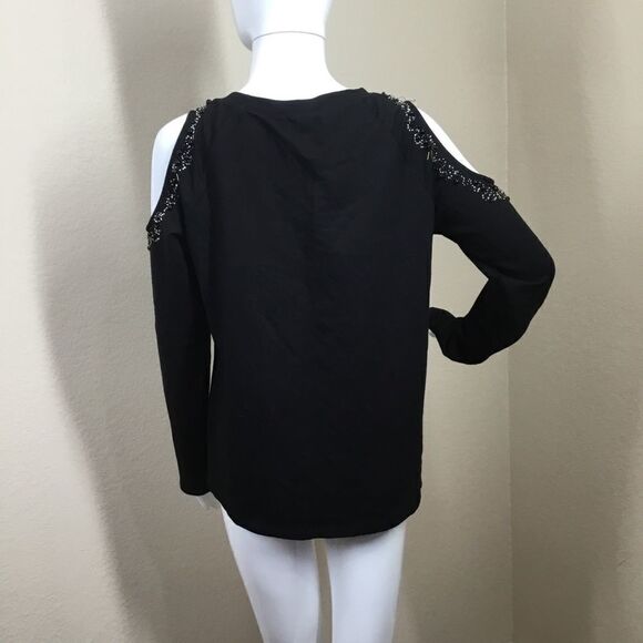 Halogen Beaded Cold Shoulder Sweater (B15) - Picture 2 of 6